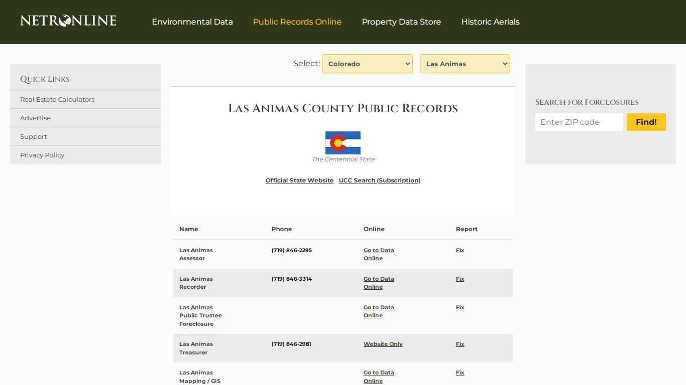 Las Animas County Public Records - NETROnline.com
